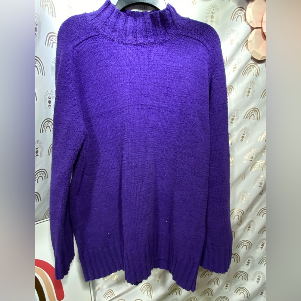 Jones New York Rich Purple Turtleneck Sweater